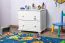 Commode / table de nuit en pin massif blanc Junco 153 - Dimensions : 55 x 60 x 40 cm (H x L x P)