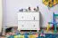 Commode / table de nuit en pin massif blanc Junco 153 - Dimensions : 55 x 60 x 40 cm (H x L x P)