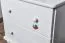 Commode / table de nuit en pin massif blanc Junco 153 - Dimensions : 55 x 60 x 40 cm (H x L x P)