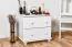 Commode / table de nuit en pin massif blanc Junco 153 - Dimensions : 55 x 60 x 40 cm (H x L x P)