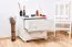 Commode / table de nuit en pin massif blanc Junco 153 - Dimensions : 55 x 60 x 40 cm (H x L x P)
