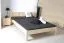 Lit Futon / lit en bois de pin massif naturel A1, sommier à lattes inclus - Dimensions 160 x 200 cm