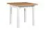 Ensemble salle à manger L | 4 chaises en bois massif | Assises gris | Table extensible blanc/chêne | Plateau laminé résistant