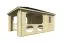 Pavillon / Pergola avec poteaux, plancher inclus, surface au sol : 17,95 m², en bois de pin nordique, Toit en toile, épaisseur des madriers 70 mm, dimensions extérieures : 350 x 513 cm