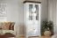 Vitrine Gimone 02 en pin finlandais | Blanc & Tabac | 200 x 95 x 41 cm | 2 portes vitrées | Élégance et rangement