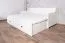 Lit d'enfant / lit d'adolescent Sahila avec 2e couchage et 2 tiroirs, couleur : blanc - Dimensions du couchage : 80 x 200 cm (L x l)