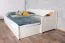 Lit d'enfant / lit d'adolescent Sahila avec 2e couchage et 2 tiroirs, couleur : blanc - Dimensions du couchage : 80 x 200 cm (L x l)