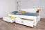 Lit d'enfant / lit d'adolescent Sahila avec 2e couchage et 2 tiroirs, couleur : blanc - Dimensions du couchage : 80 x 200 cm (L x l)