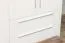 Chambre à coucher - Armoire, Couleur: Blanc / Blanc brillant - 226 x 142 x 60 cm (H x L x P)