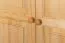Armoire en bois de pin massif, naturel 013 - Dimensions 190 x 80 x 60 cm (H x L x P)