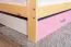 Lit cabane enfant bois massif naturel D3 | Tiroir rose | Sommier inclus | 80 x 160 cm