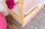 Lit cabane enfant bois massif naturel D3 | Tiroir rose | Sommier inclus | 80 x 160 cm