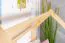 Lit cabane enfant bois massif naturel D3 | Tiroir rose | Sommier inclus | 80 x 160 cm