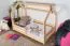 Lit cabane enfant en pin massif naturel D5 | 80 x 160 cm | Sommier inclus | Design moderne