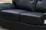 Cuir véritable Premium Couch Napoli, canapé 2 places, couleur : Onyx-Noir