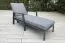 Chaise longue de jardin Triest avec rembourrage & dossier réglable, aluminium revêtu par poudre, Anthracite/gris foncé, 1570 x 800 x 900 x 400 mm