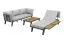 Salon Washington XXL 5 pièces en aluminium - couleur aluminium : Anthracite, couleur tissu : gris clair
