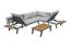 Salon Washington XXL 5 pièces en aluminium - couleur aluminium : Anthracite, couleur tissu : gris clair