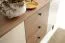 Commode | Noyer/Cachemire | 140 x 40 x 81 cm | Pieds métalliques | Chants ABS | 2 portes | Système Push-to-open | 3 tiroirs avec système Soft Close | 4 compartiments | Belladere 04