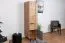 Bureau - Armoire étroite, Couleur: Chêne / Gris - Dimensions: 187 x 45 x 56 cm (H x L x P)