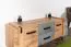 Meuble TV Atule 07, Couleur : Chêne / Gris - Dimensions : 57 x 135 x 42 cm (H x L x P)