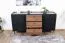Commode Mairenke 05, Couleur : Noyer / Noir mat - Dimensions : 79 x 150 x 40 cm (H x L x P)