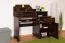 Bureau en couleur noyer Junco 188, pin massif, 106 x 120 x 57 cm, très spacieux, avec 3 tiroirs et 4 compartiments, montage simple et rapide