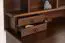 Bureau en couleur noyer Junco 188, pin massif, 106 x 120 x 57 cm, très spacieux, avec 3 tiroirs et 4 compartiments, montage simple et rapide