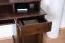 Bureau en couleur noyer Junco 188, pin massif, 106 x 120 x 57 cm, très spacieux, avec 3 tiroirs et 4 compartiments, montage simple et rapide