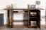 Bureau moderne en pin massif couleur noyer Junco 193 | 75 x 145 x 57 cm | 3 compartiments | plateau clavier coulissant | espace PC