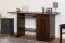 Bureau moderne en pin massif couleur noyer Junco 193 | 75 x 145 x 57 cm | 3 compartiments | plateau clavier coulissant | espace PC