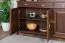 Vitrine spacieuse en pin massif Turakos 08 | Finition noyer | 214 x 150 x 50 cm | 5 portes, 5 tiroirs | Grand espace de rangement