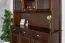 Vitrine spacieuse en pin massif Turakos 08 | Finition noyer | 214 x 150 x 50 cm | 5 portes, 5 tiroirs | Grand espace de rangement