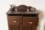 Commode en pin massif couleur noyer Turakos 67, avec 2 portes et 2 tiroirs, 119 x 80 x 43 cm, de qualité supérieure et stable, montage simple et rapide