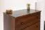Commode robuste en pin massif couleur noyer Junco 144, avec quatre grands tiroirs, 100 x 80 x 42 cm, très bonne finition
