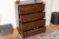 Commode robuste en pin massif couleur noyer Junco 144, avec quatre grands tiroirs, 100 x 80 x 42 cm, très bonne finition