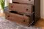 Commode robuste en pin massif couleur noyer Junco 144, avec quatre grands tiroirs, 100 x 80 x 42 cm, très bonne finition