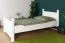 Lit simple blanc en pin massif 101 | 100 x 200 cm | Avec sommier | Grande stabilité | Montage facile