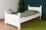 Lit simple blanc en pin massif 101 | 100 x 200 cm | Avec sommier | Grande stabilité | Montage facile