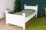 Lit simple blanc en pin massif 101 | 100 x 200 cm | Avec sommier | Grande stabilité | Montage facile