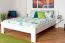 Lit blanc pour adolescents en hêtre massif 114, sommier à lattes inclus, dimensions du matelas 160 x 200 cm, montage simple et rapide, stable et durable