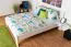Lit blanc pour adolescents en hêtre massif 114, sommier à lattes inclus, dimensions du matelas 160 x 200 cm, montage simple et rapide, stable et durable
