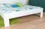 Lit double blanc en hêtre massif 114, lit d'appoint, sommier à lattes inclus, surface de couchage 180 x 200 cm, robuste et stable, finition de qualité, montage facile
