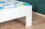 Lit double blanc en hêtre massif 114, lit d'appoint, sommier à lattes inclus, surface de couchage 180 x 200 cm, robuste et stable, finition de qualité, montage facile