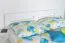 Lit double blanc en hêtre massif 114, lit d'appoint, sommier à lattes inclus, surface de couchage 180 x 200 cm, robuste et stable, finition de qualité, montage facile