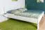 Lit double blanc en hêtre massif 114, lit d'appoint, sommier à lattes inclus, surface de couchage 180 x 200 cm, robuste et stable, finition de qualité, montage facile