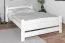 Lit simple blanc, lit d'invité moderne en bois massif de hêtre 118, sommier à lattes inclus, surface de couchage 120 x 200 cm, finition de haute qualité, durable et stable