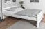 Lit simple blanc, lit d'invité moderne en bois massif de hêtre 118, sommier à lattes inclus, surface de couchage 120 x 200 cm, finition de haute qualité, durable et stable