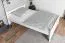 Lit simple blanc, lit d'invité moderne en bois massif de hêtre 118, sommier à lattes inclus, surface de couchage 120 x 200 cm, finition de haute qualité, durable et stable