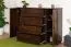 Commode moderne en pin massif Junco 166, 100 x 140 x 47 cm, couleur noyer, avec 4 tiroirs et 6 compartiments, bois de grande qualité, finition professionnelle